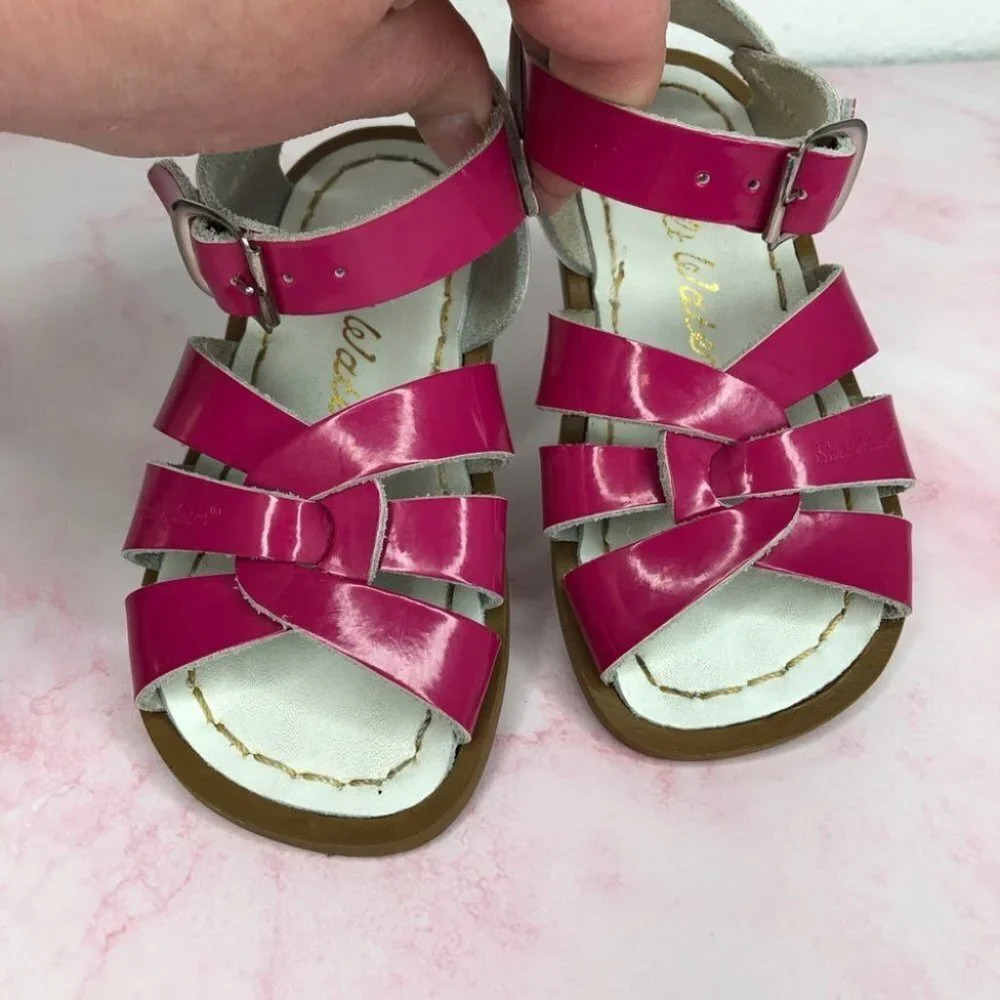 Saltwater sandals‎ glossy magenta pink size 6 infant - Picture 2 of 10